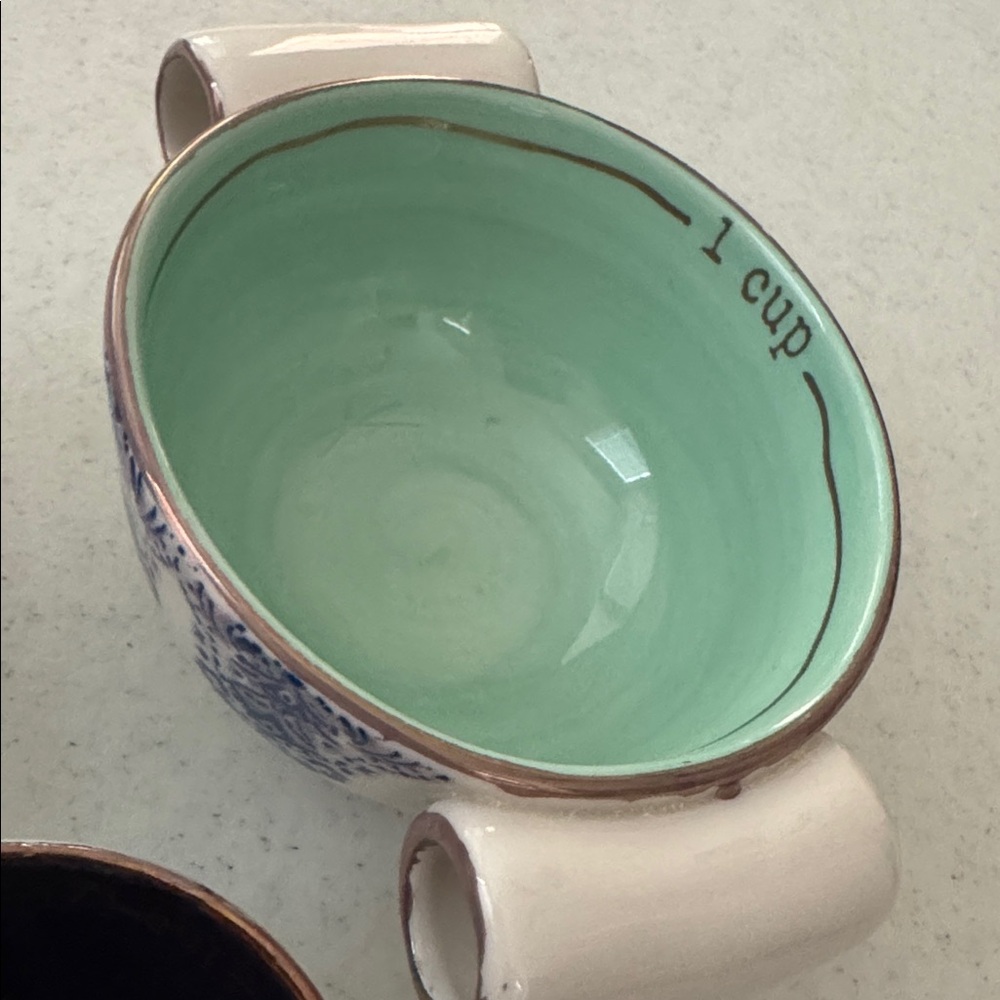 ANTHROPOLOGIE LILIA MEASURING CUPS STONEWARE SET OF 3 - Picture 4 of 7